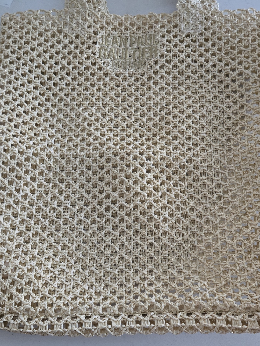 New Never Used Woven Crochet Raffia Tote Bag John Paul Gaultier Natural Staw Bag - Picture 11 of 12